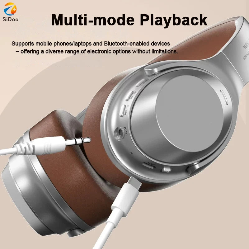 Wireless Headset Bluetooth 5.3 Retro Headphones HIFI Stereo Noise Canceling Earphone Long Standby Stylish Comfortable Headphones