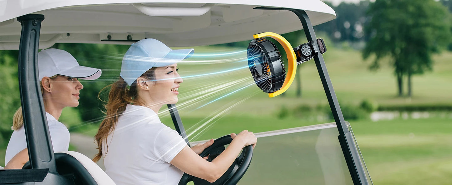 Eary Portable Car Clip On Fan Battery Operated 3 Speed Wind 900 Rotate Quiet Small Air Cooling Fan For Desk Camping Stroller Fan