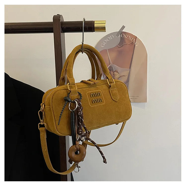 2025 New Fashionable dull Polish bag portable women's full retro crossbody bag shoulder bag popular