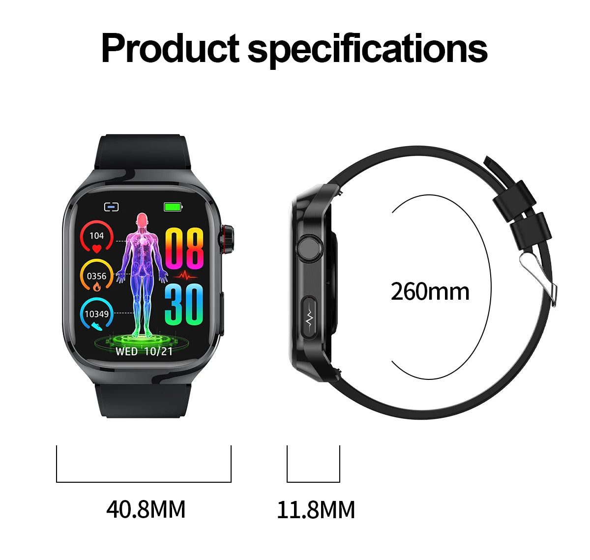 2025 New Three Highs Blood Pressure Smartwatch ECG Uric Acid Heart Rate Clock Body Analysis Health Monitoring Watches