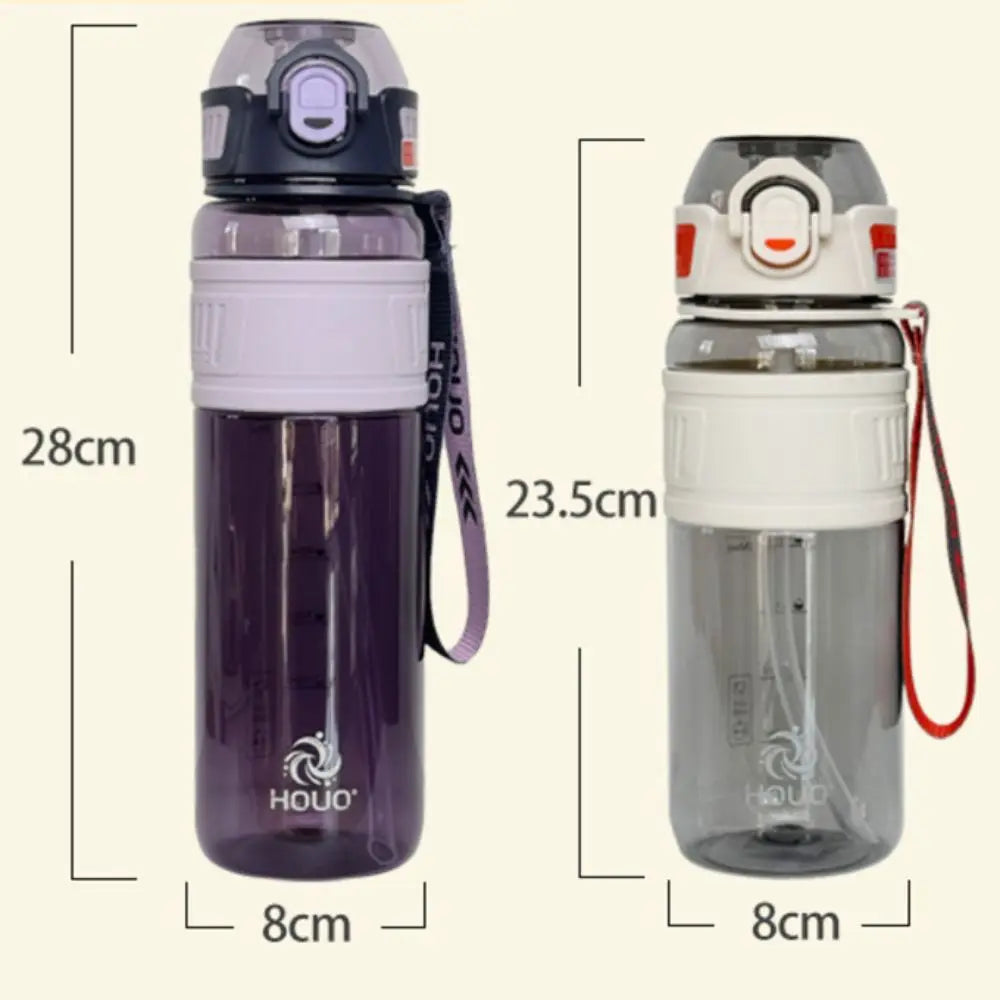 PC 1 Liter Sports Water Bottle Leak Proof Large Capacity Colorful Plastic Cup Silicone Cup Holder Portable Handle
