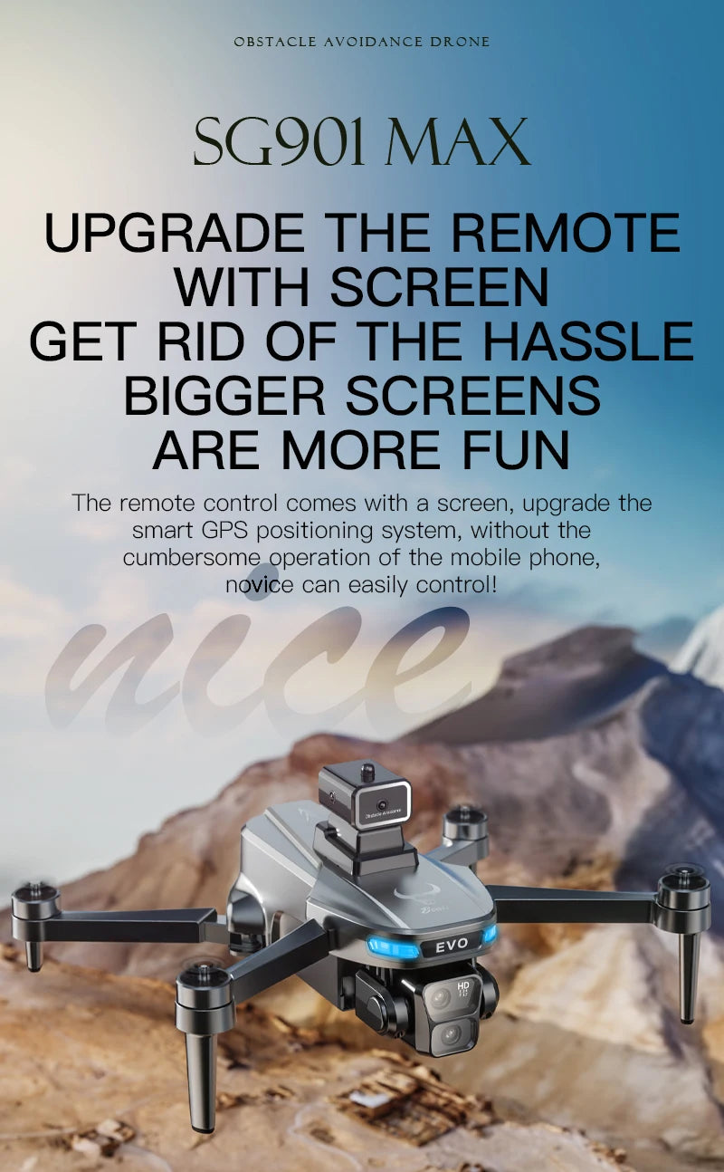 New SG901 MAX GPS Drone Professional 8K Camera Aerial FPV Brush Avoiding Obstacle with Large Screen Remote Control Folding Drone