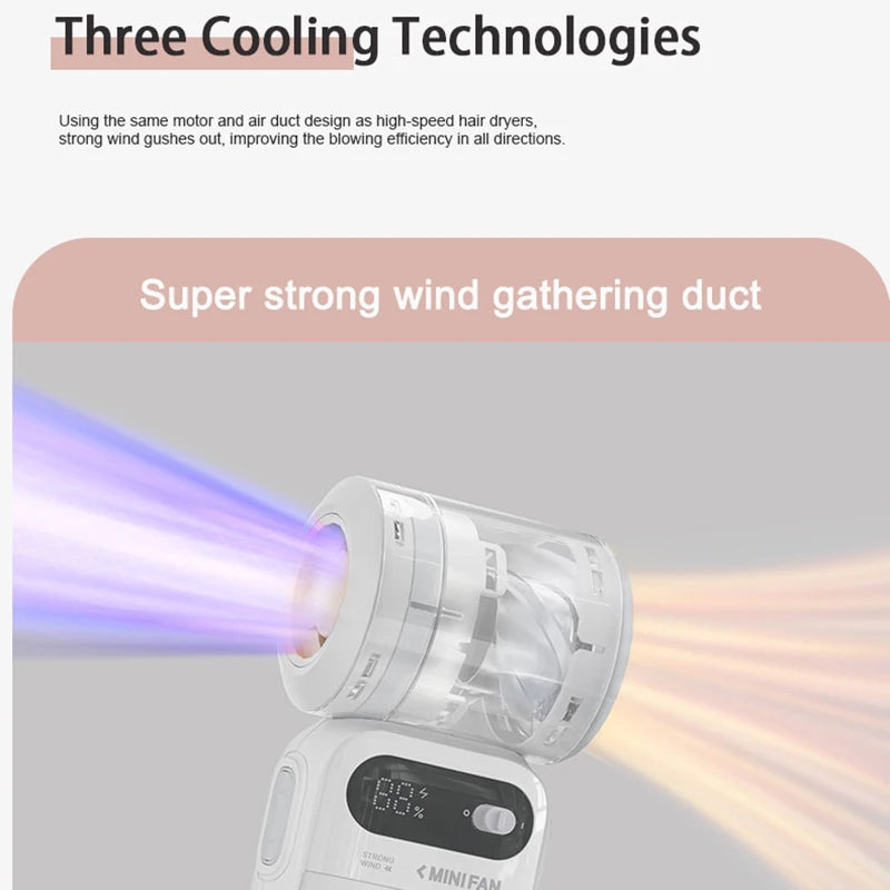Xiaomi Youpin Electric Fan Wireless Portable Handheld Desktop Small Fan 100 Levels High Speed Strong Wind Mini Pocket Fan Gift