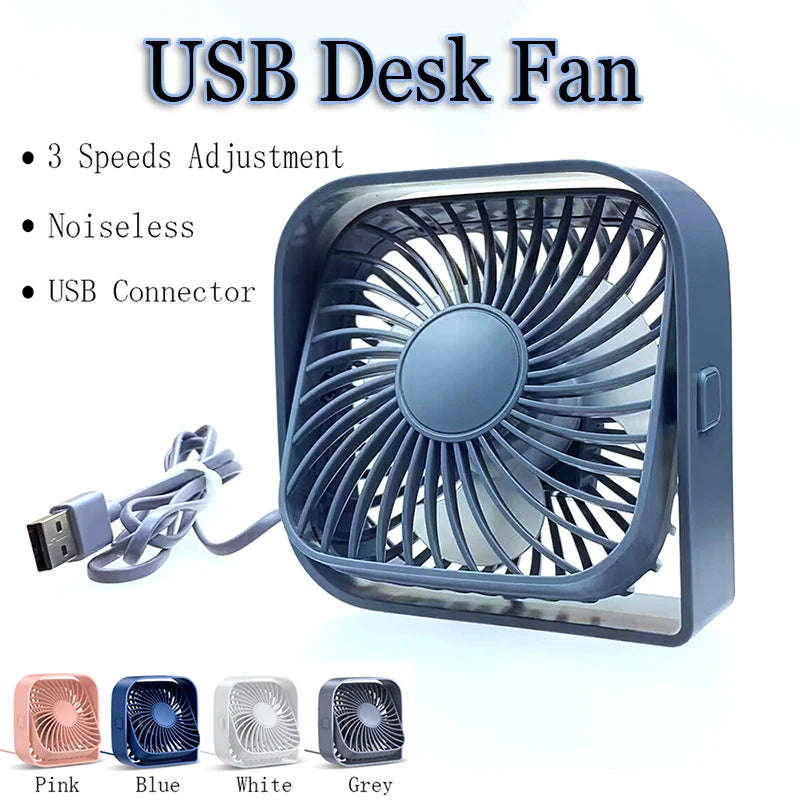 Mini Desktop Fan Battery-Free Quiet USB Powered Office Desk Fan Small Portable Plastic Electric Fan for Home And Office Use