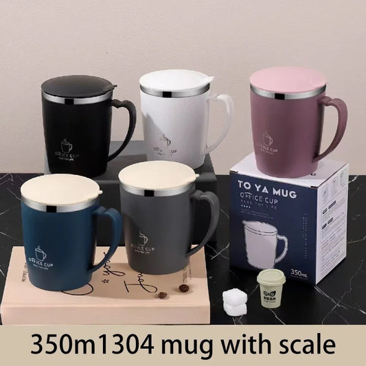 350ml Thermos Mug 304 Stainless Steel Coffee Cup with Handle Leak-Proof Vacuum Flask Insulated Cup
