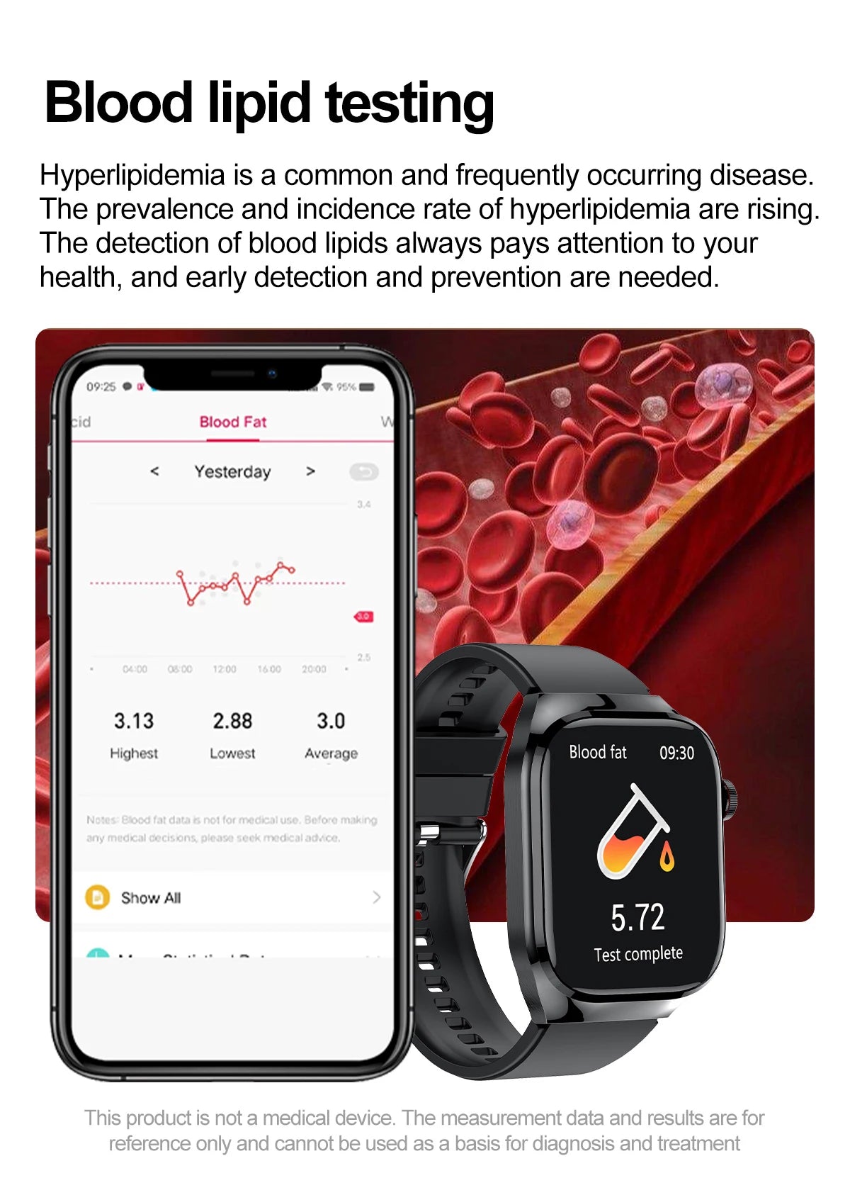 2025 New Three Highs Blood Pressure Smartwatch ECG Uric Acid Heart Rate Clock Body Analysis Health Monitoring Watches