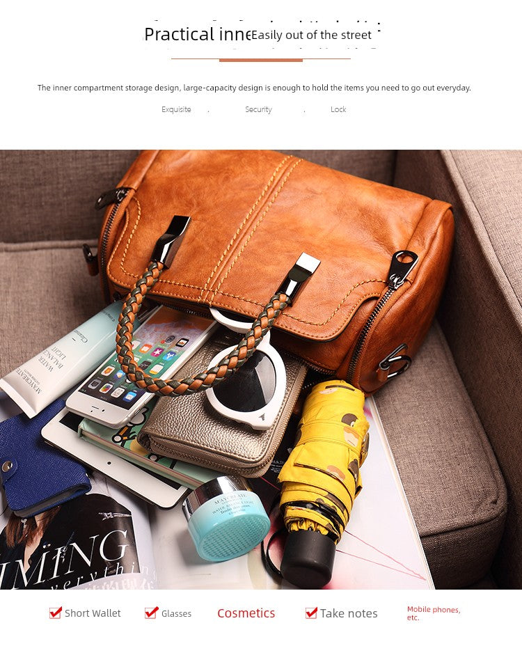 Fashion Large Capacity Shoulder Leather Women Bag