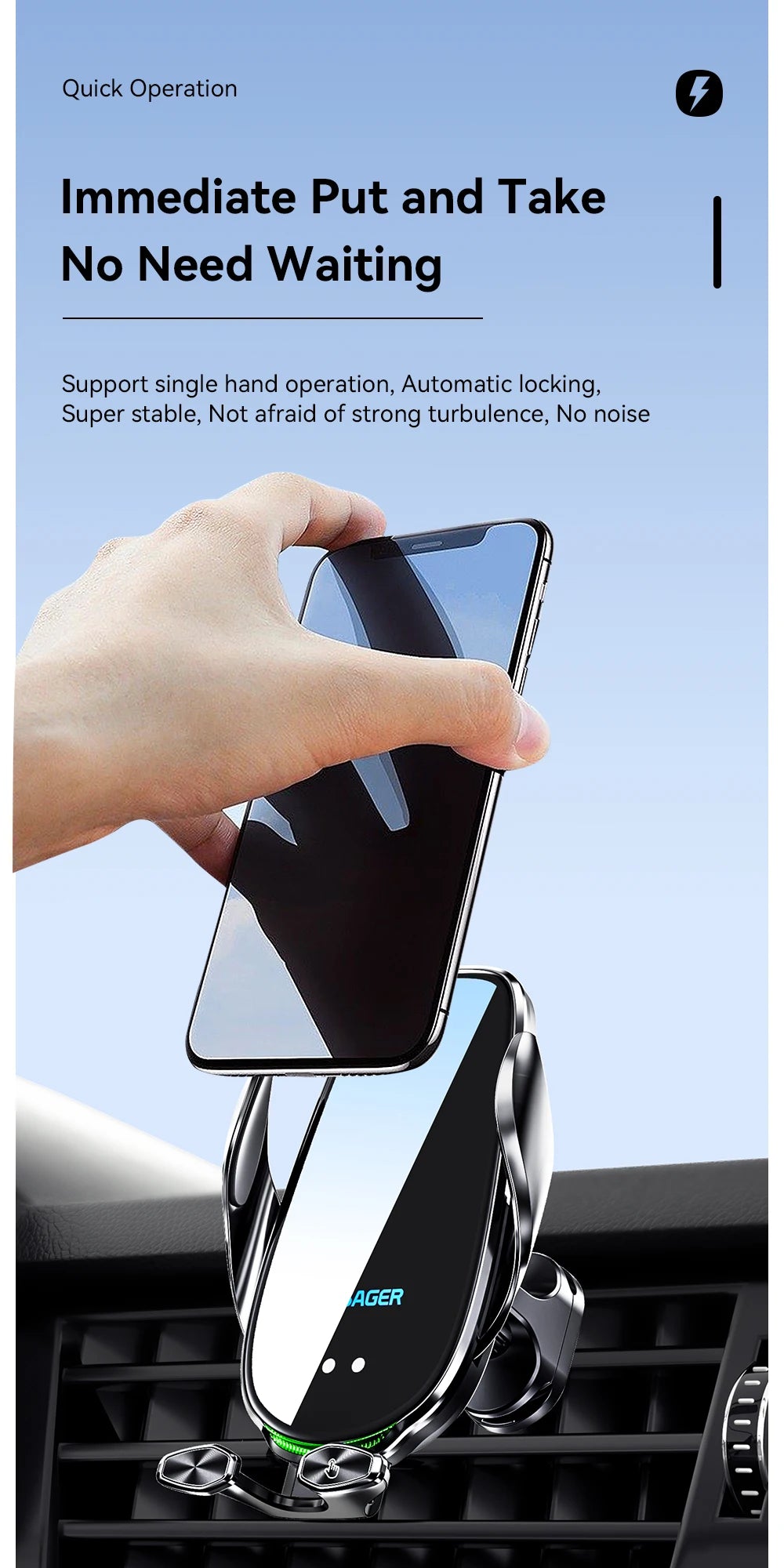 Essager Qi 15W Wireless Charger Car Phone Holder In Car Air Vent Mount For iPhone 14 13 12 X Pro Max Fast Charging