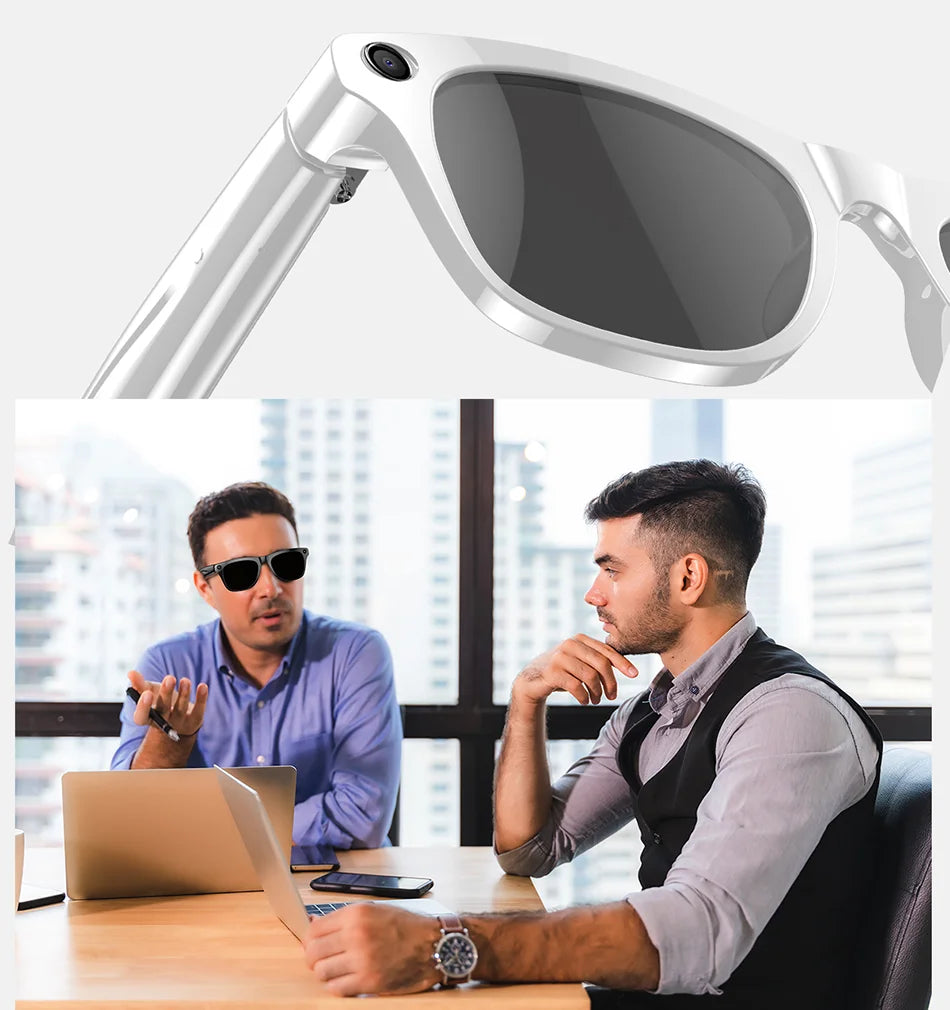 2025 Classic AI Smart Glasses 100MP Camera Waterproof Bluetooth Call Playing Music Sports Glasses Identify Pictures Use ChatGPT