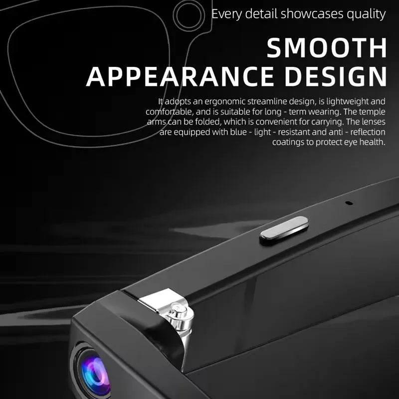 AI Smart Camera Glasses 6K HD 800W pixel Shooting Camera Photo Video Voice Call Translation Waterproof Bluetooth AI Glasses