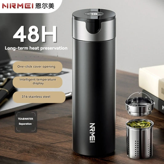 Thermos Water Bottle Insulation One Click Open Stainless Steel Vacumm Flask Office Cup Gift