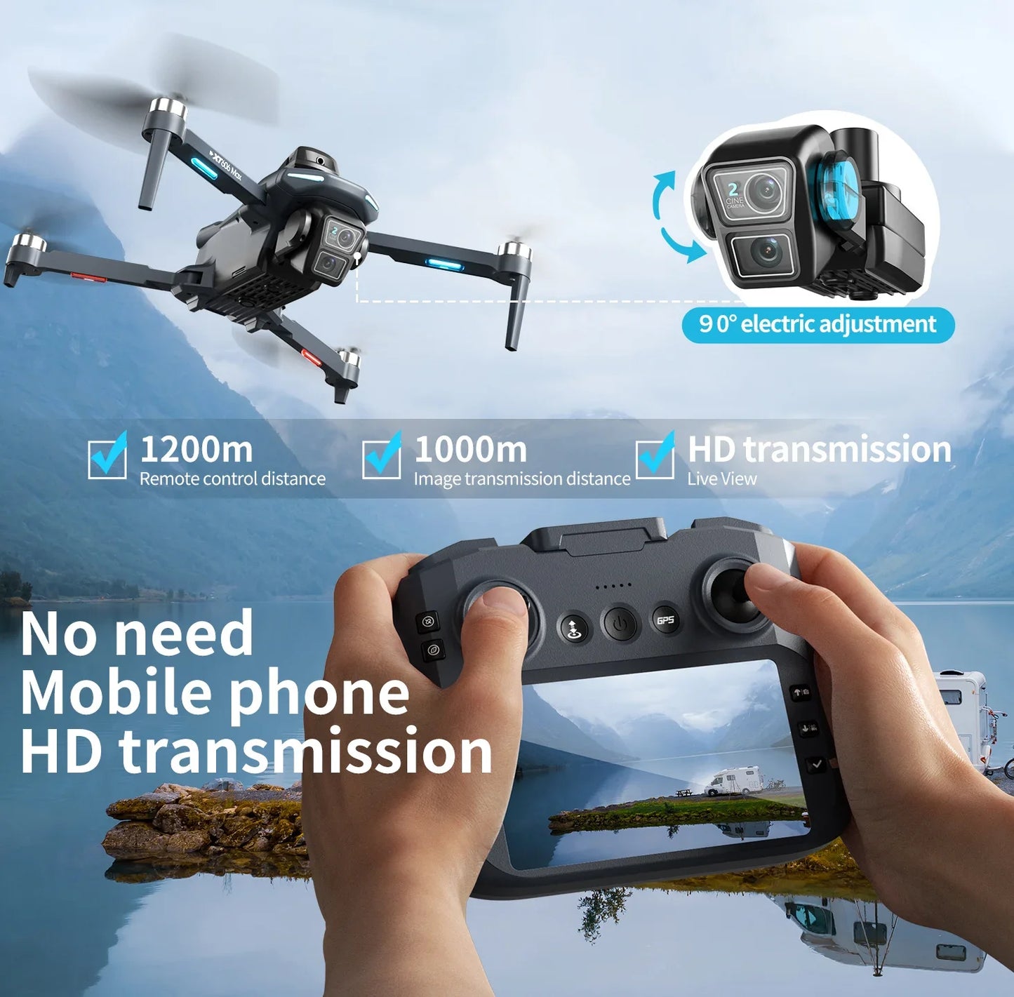XIAOMI NEW XT606 GPS Drone 8K HD Professional dual camera 5G WIFI FPV Obstacle Avoidance Brushless RC Quadcopter Drone toy MIJIA