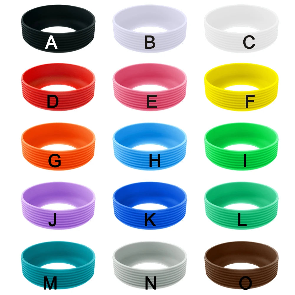 6cm 15 Colour Threaded Soft Silicone Cup Bottom Cover Wear Resistant Ring Sleeve Sheath Anti Slip Good Toughness