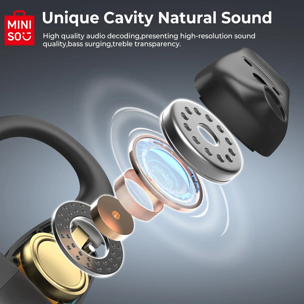MINISO M98 True Wireless Open Ear Earbuds Bluetooth 5.4ears,13mm Dynamic Driver OWS Ears heads Gaming Headset Super Long Endure