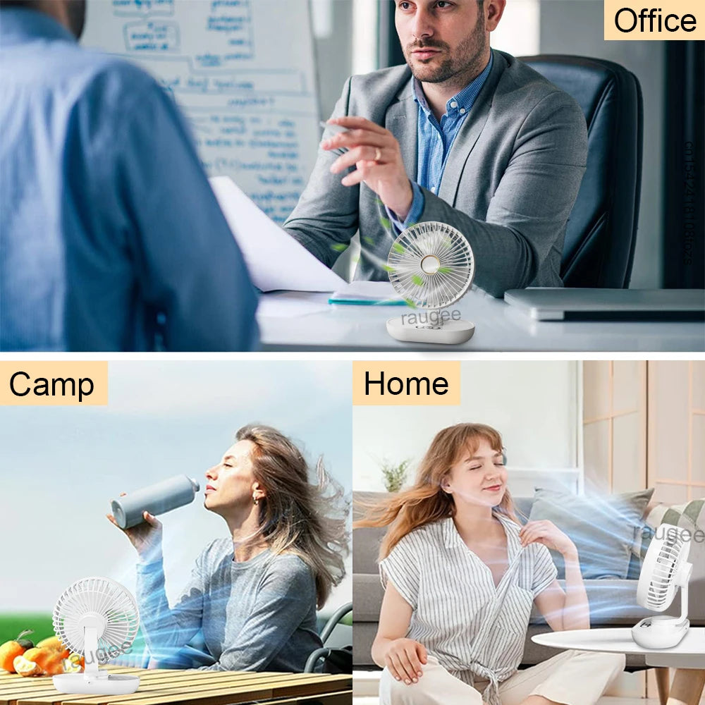 Rechargeable Fans Portable Desktop Fan Home Office Dormitory USB Mini Small Electric Fan Air Circulators High Wind Table Fan