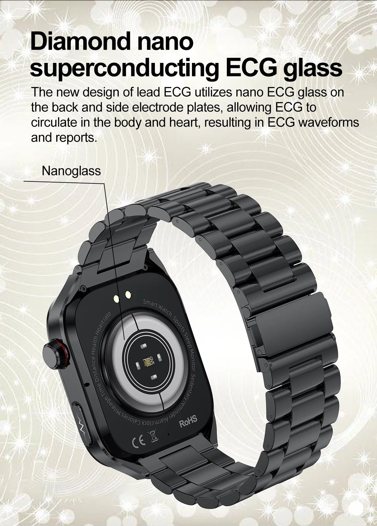 2025 New Three Highs Blood Pressure Smartwatch ECG Uric Acid Heart Rate Clock Body Analysis Health Monitoring Watches