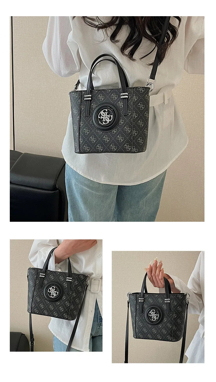 2025 Summer Women's Printed Letter Tote Bag, Large Capacity Shoulder & Crossbody Purse, Trendy Handheld Design for Everyday Use