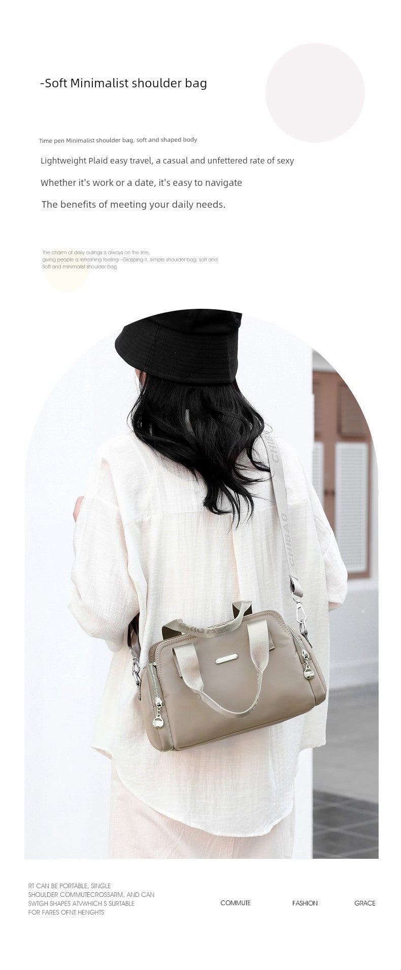 2024 New Arrival Large Capacity Handbag Women's Fashion Casual Lightweight Canvas Bag Women's Shoulder Messenger Bag Oxford Cloth