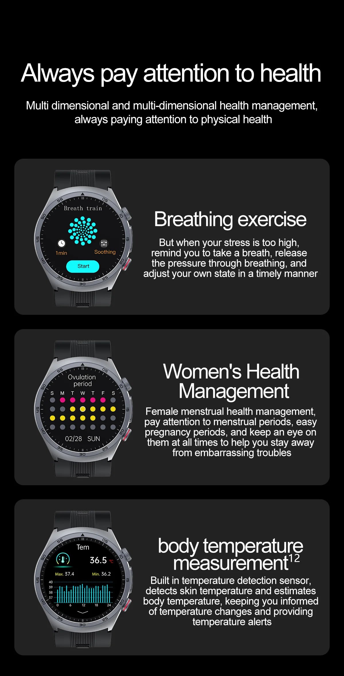 Airbag Smart Watch 2025 New Health watch men Air pump True Accurately Blood Pressure watches Uric Acid Blood Lipids