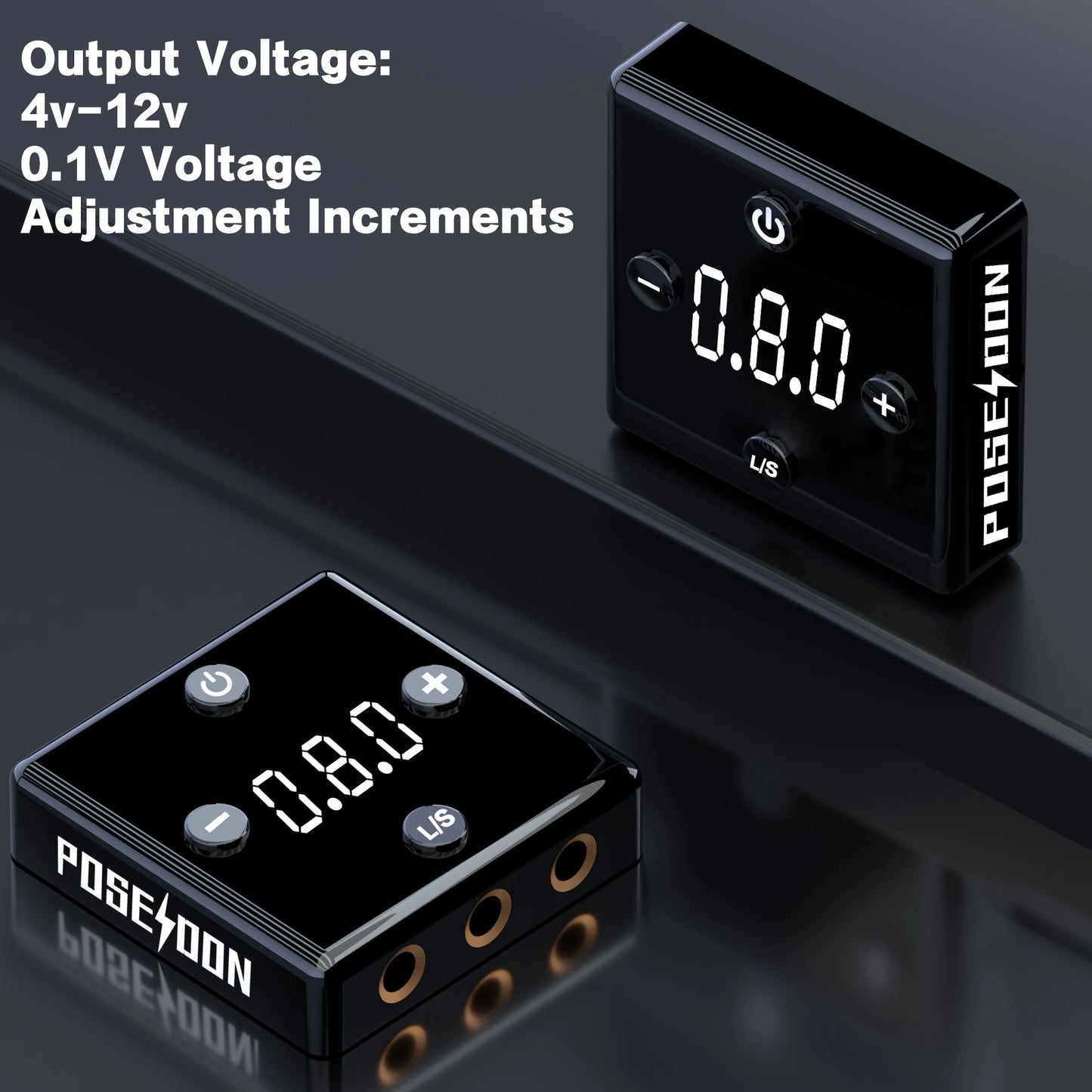 POSEIDON Tattoo Power Supply High Quality Tattoo Power Supply For Tattoo Machine Black Wired High Power Tattoo Power Supply