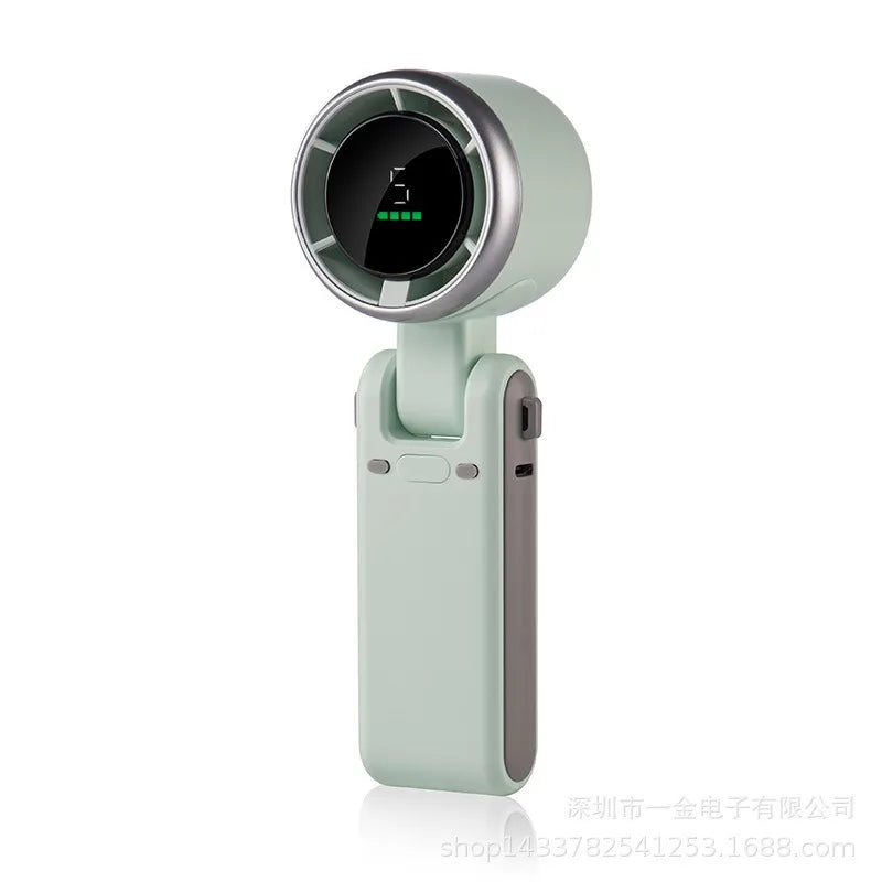 Handheld Mini Fan Small Pocket Electric Adjustable Turbo Low Noise Outdoor Office Camping Fan Rechargeable 5 Speed Air Cooler