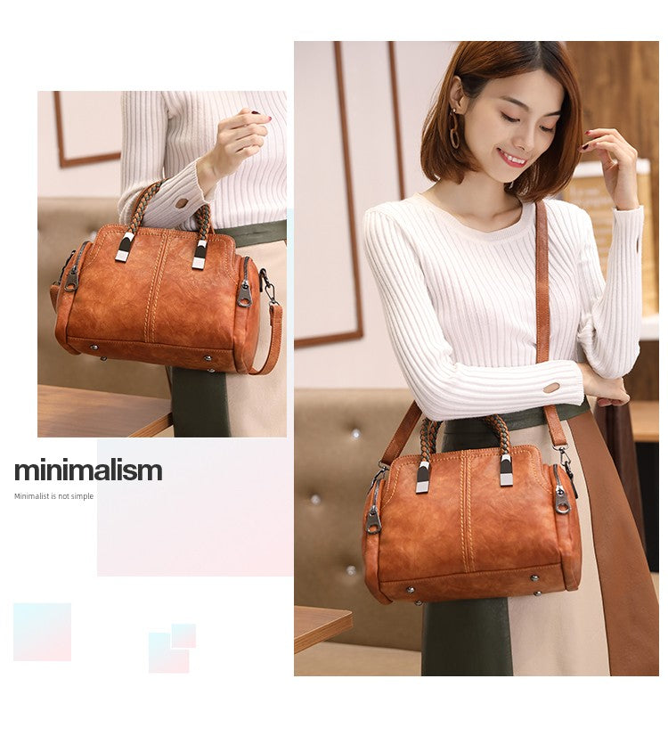 Fashion Large Capacity Shoulder Leather Women Bag