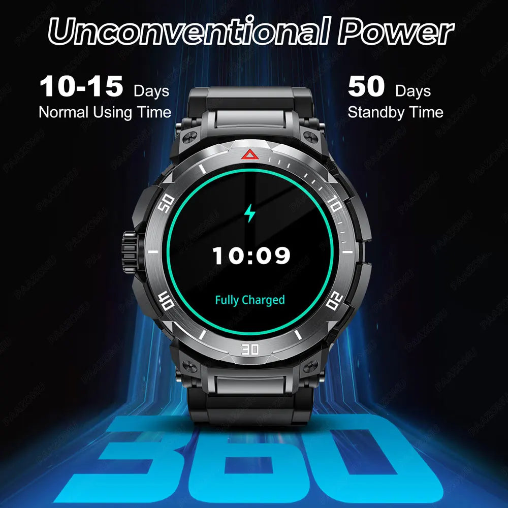 New 3 in 1 Smart Watch for Men With TWS Headset Rugged Military Bluetooth Call Fitness Tracker IP67 Waterproof for Android iOS