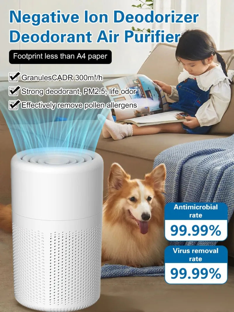 Air Purifiers Home Remove Smoke Odor Formaldehy Air Cleaner HEPA Filter PM 2.5 Air Freshener for Car Bedroom Small Air Purifier