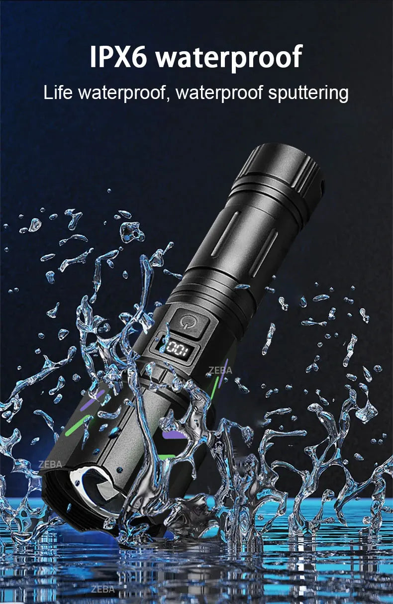 2025 Ultra Powerful Windproof Fire Starting Flashlight Rechargeable High Power Torch Focused Light Source Can Light A Flame Lantern