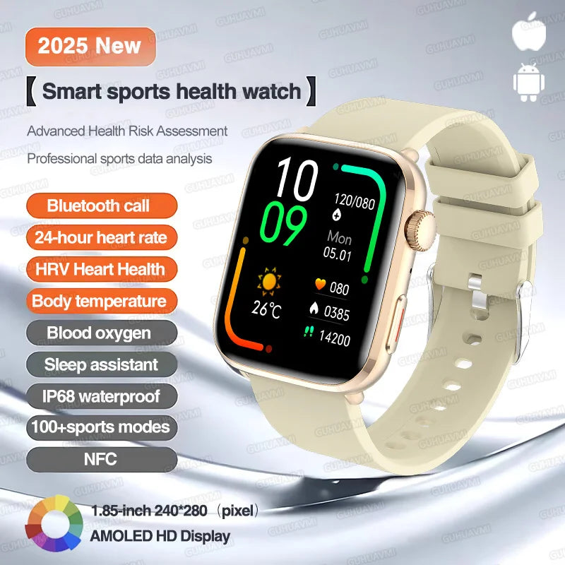 2025 New For Xiaomi Smart Watch HD Bluetooth Call AMOLED Screen NFC Waterproof GPS Sport Health Tracker Smart Watch