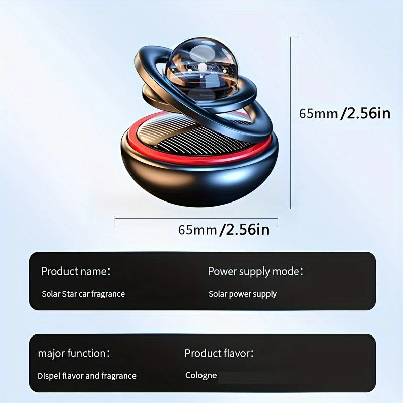 Car Air Freshener Solar Energy Air Purifier for Car Interior Autorotation Decoration Perfume Diffuser Interplanetary Suspension