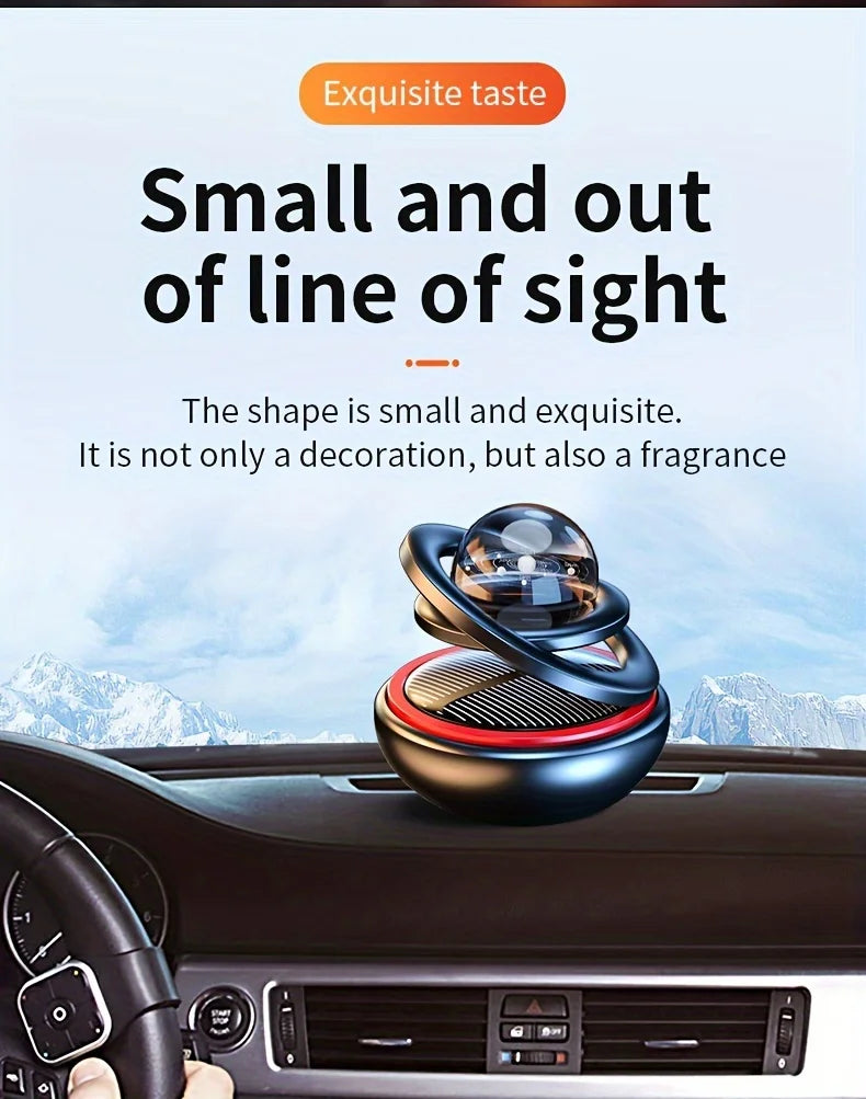 Car Air Freshener Solar Energy Air Purifier for Car Interior Autorotation Decoration Perfume Diffuser Interplanetary Suspension