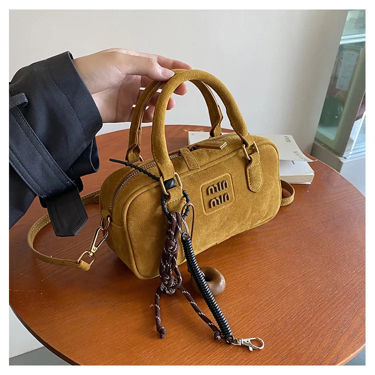 2025 New Fashionable dull Polish bag portable women's full retro crossbody bag shoulder bag popular