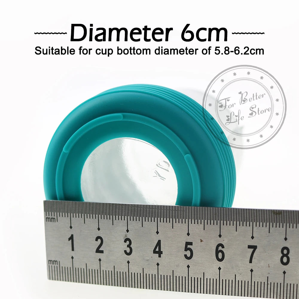 6cm 15 Colour Threaded Soft Silicone Cup Bottom Cover Wear Resistant Ring Sleeve Sheath Anti Slip Good Toughness