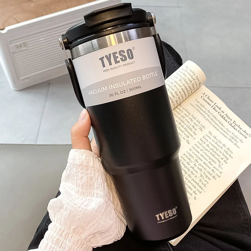 Tyeso 30oz Coffee Cup Thermos Bottle 900ml Stainless Steel Double Wall Insulation Cold And Hot Travel Mug Vacuum Flask Thermos