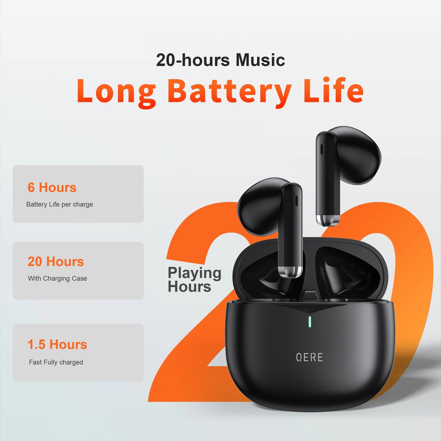 Bluetooth Wireless Headphones,QERE E28,NEW TWS 5.3,HD Microphone,HIFI Earphones,13m Driver,60ms Low Latency,4 Mics+ENC Call