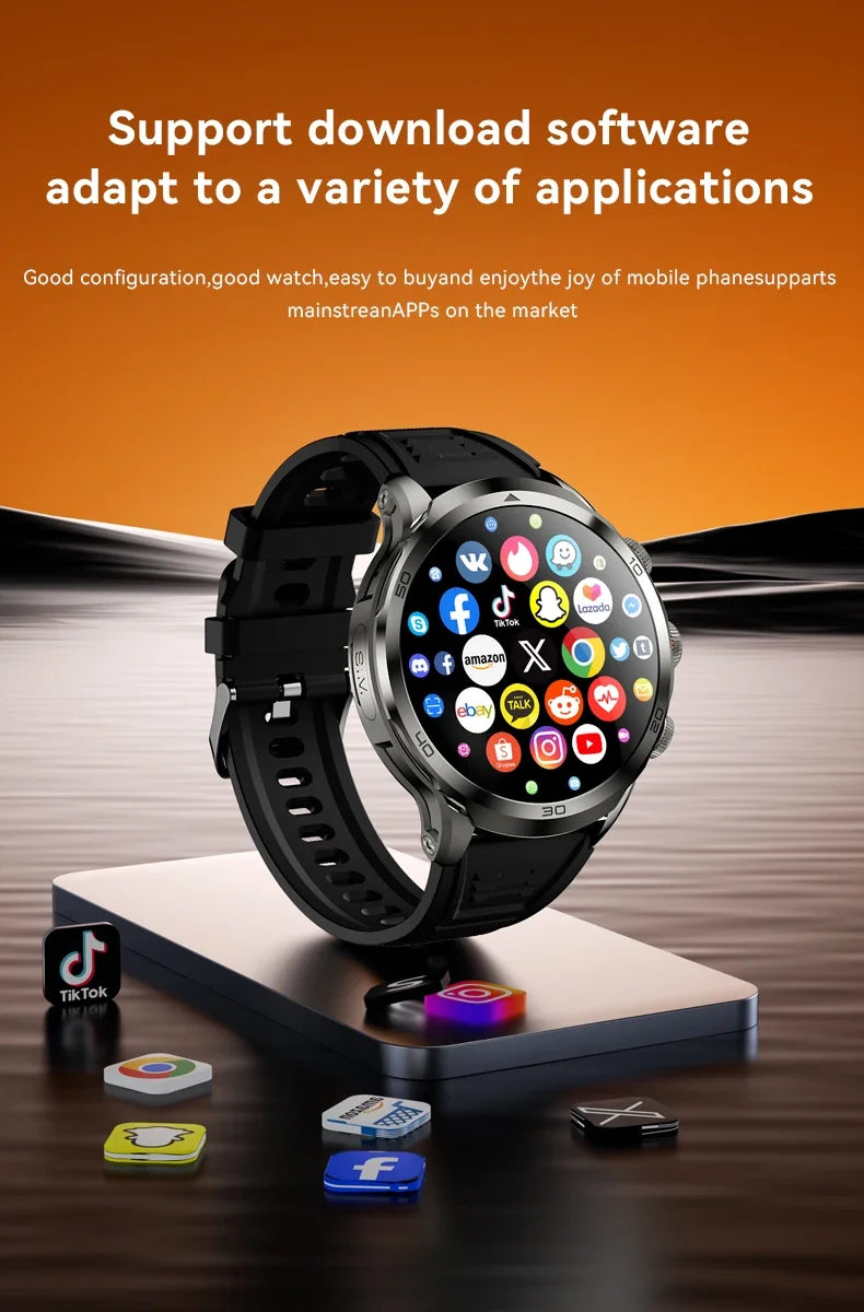 2025 NEW 4G Full Netcom H19 Smartwatch Android System 1.95 Inch 720*720 Amoled Screen 190° Rotating Camera Smart Watch GPS WIFI