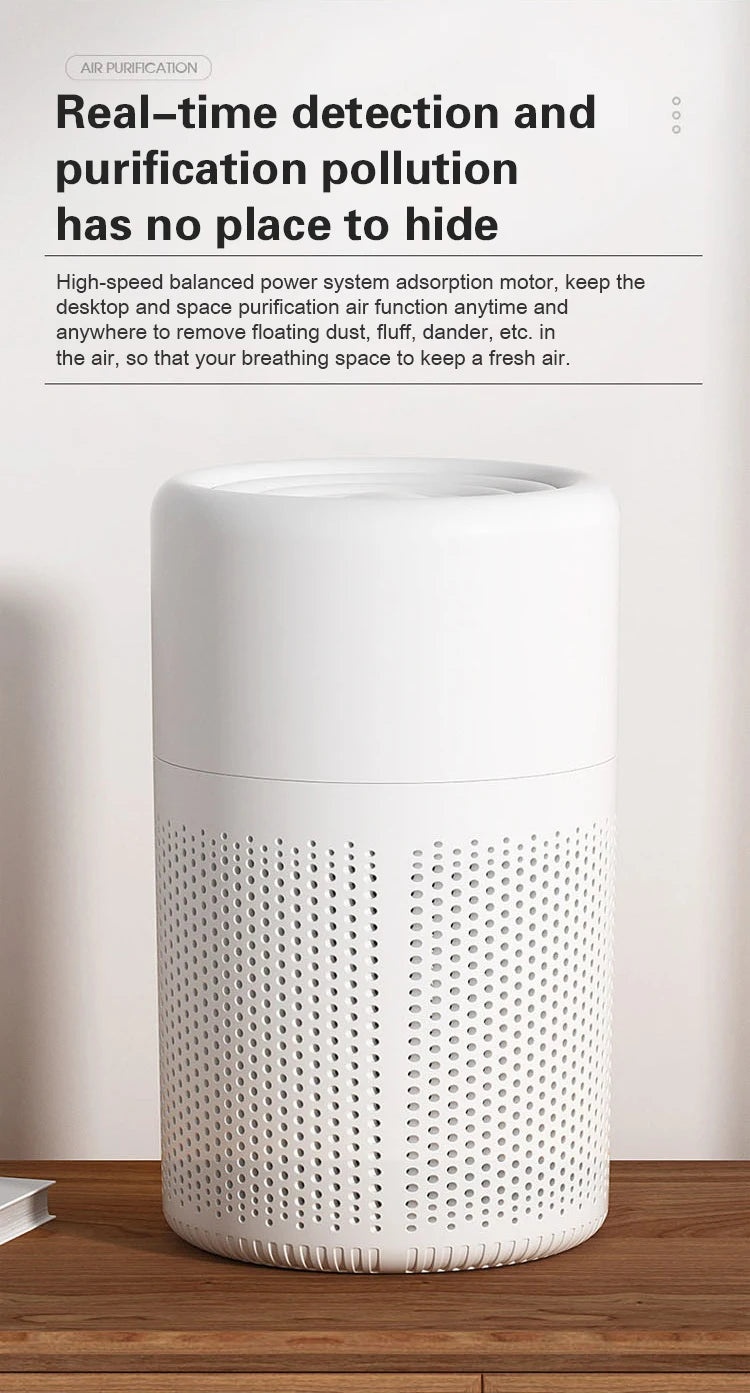 Air Purifiers Home Remove Smoke Odor Formaldehy Air Cleaner HEPA Filter PM 2.5 Air Freshener for Car Bedroom Small Air Purifier