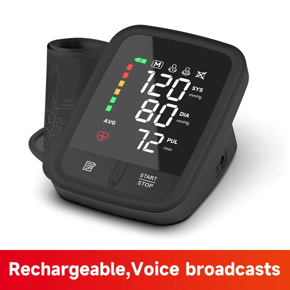 Yongrow Portable Digital Upper Arm Blood Pressure Monitor Measurement Tool Tonometer Sphygmomanometer