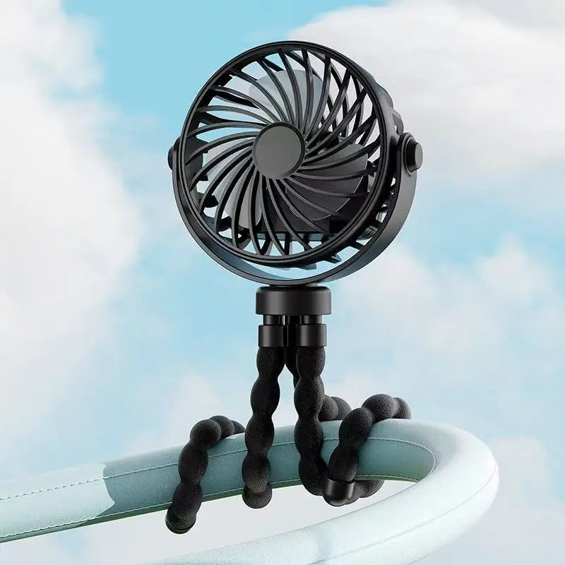 2025 NEW Mini Portable Fan, Battery-Powered Clip Fan, Rechargeable 360° Rotatable Flexible Handheld Desktop Fan