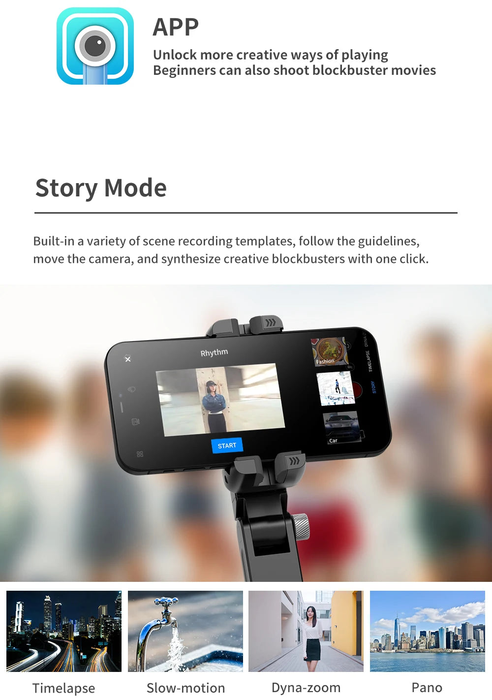 Q18 Desktop Following the shooting Mode Gimbal Stabilizer Selfie Stick Tripod with Fill Light for Smartphone