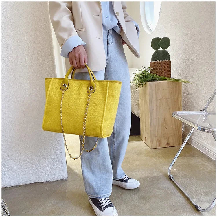 Fashion Make Up Designer Big Women's New Korean Fashion Casual Large Capacity Shoulder Crossbody Chain Tote Bag
