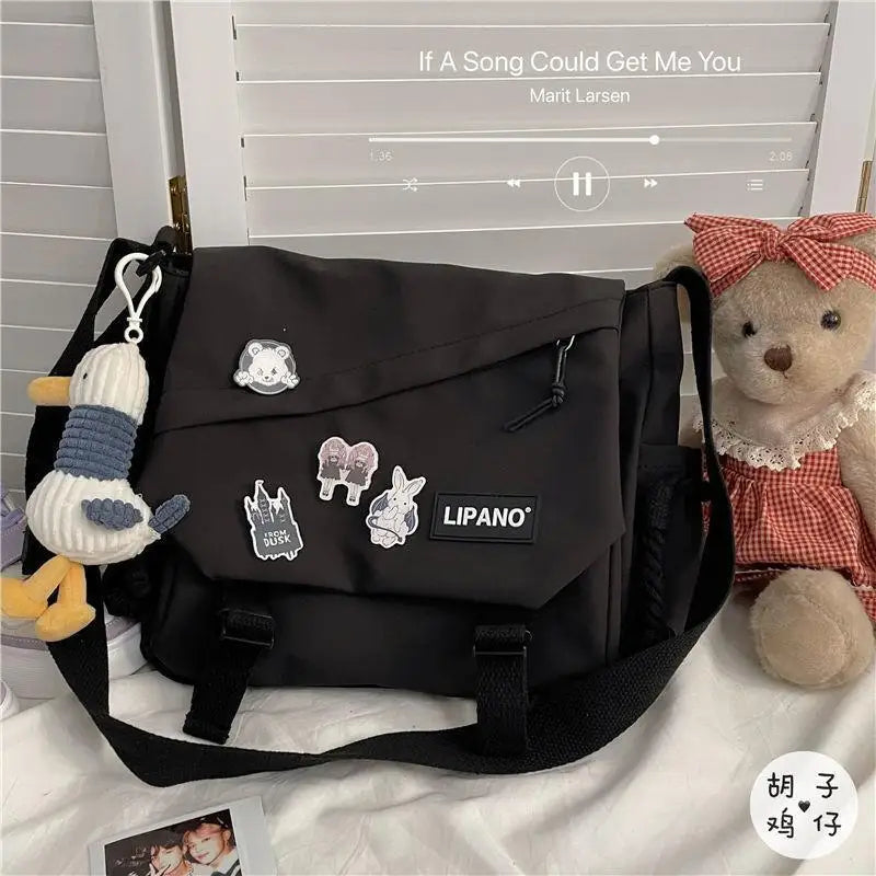 Women's Nylon Handheld One Shoulder Versatile Large Capacity Crossbody Bag Retro Work Travel