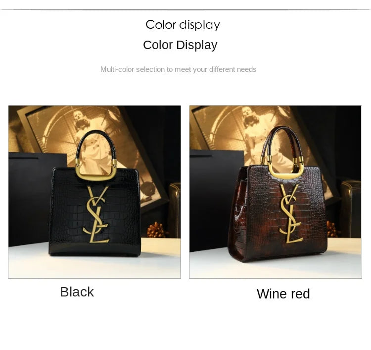 High-grade light luxury handbag New Autumn and Winter fashion Tote bag women's crocodile print single shoulder crossbodybag
