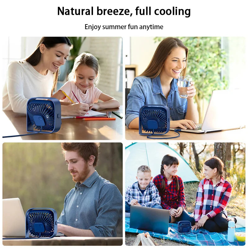 Mini Desktop Fan Battery-Free Quiet USB Powered Office Desk Fan Small Portable Plastic Electric Fan for Home And Office Use