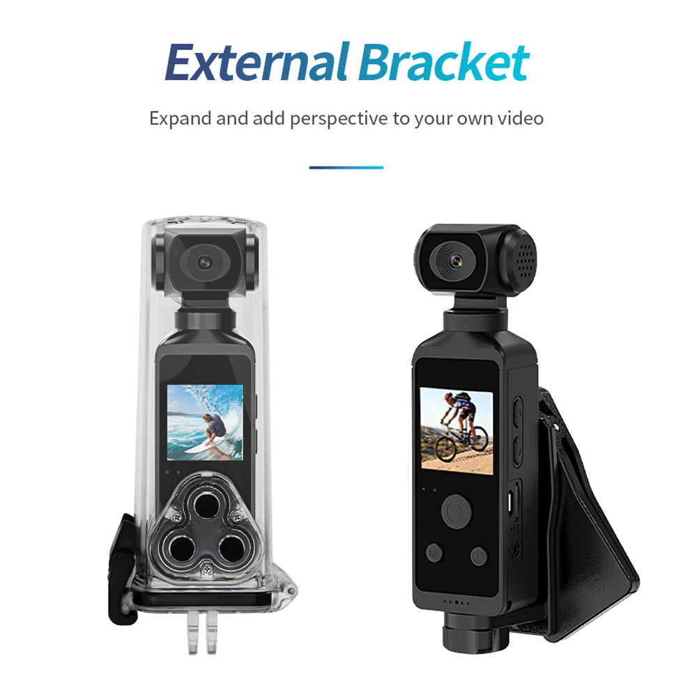 4K Pocket Camera 1080P WiFi Full HD Pocket Camera 270 Rotatable Mini Outdoor Sport DV With Waterproof Case Video Camcorders Gift