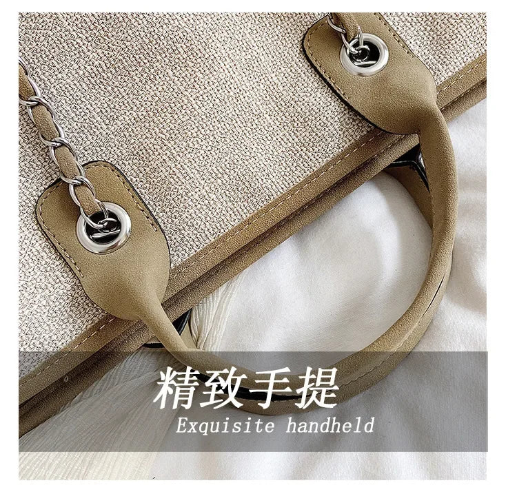 Fashion Make Up Designer Big Women's New Korean Fashion Casual Large Capacity Shoulder Crossbody Chain Tote Bag