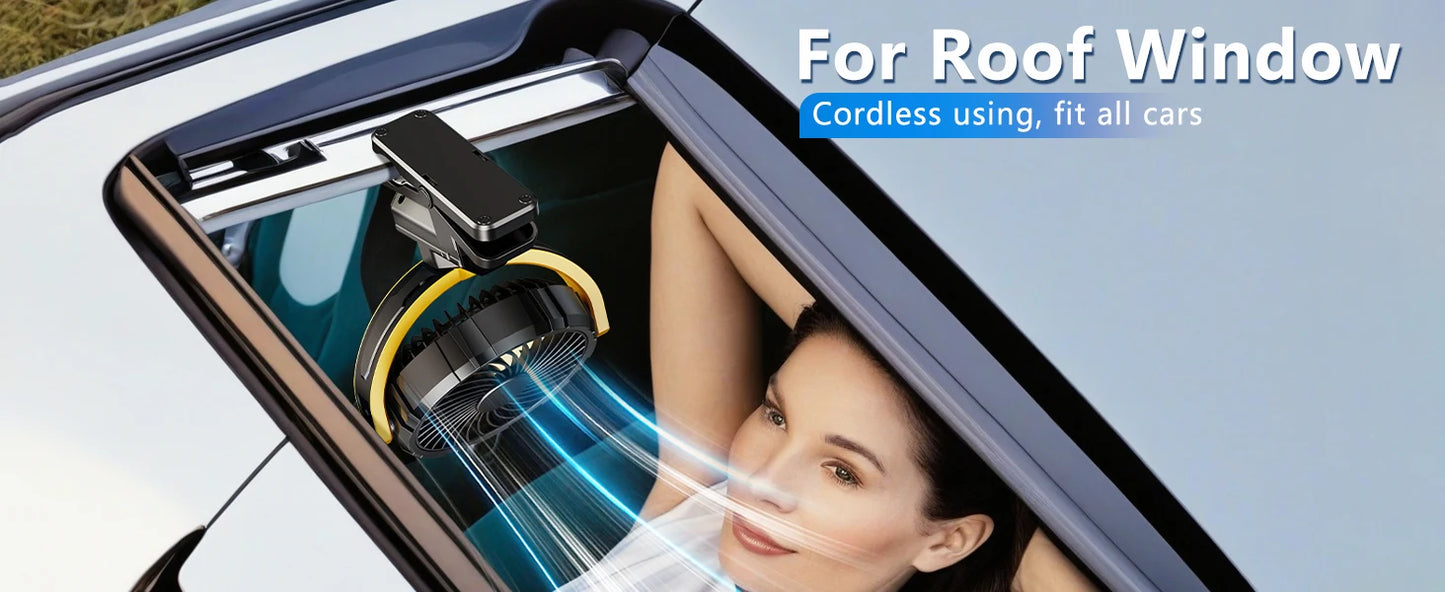 Eary Portable Car Clip On Fan Battery Operated 3 Speed Wind 900 Rotate Quiet Small Air Cooling Fan For Desk Camping Stroller Fan