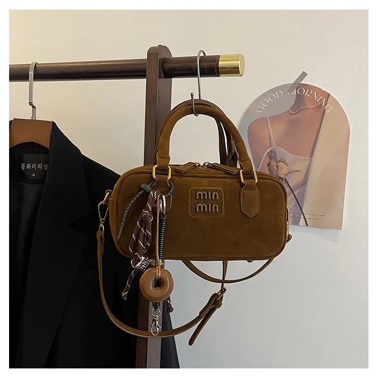 2025 New Fashionable dull Polish bag portable women's full retro crossbody bag shoulder bag popular