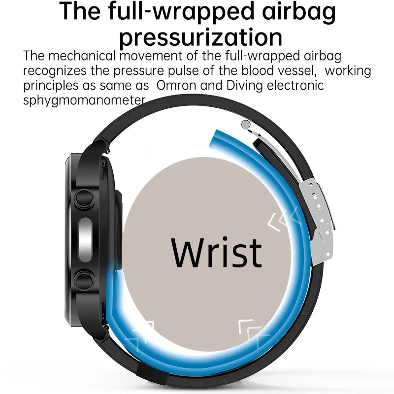 P70 Smart Watch Air Pressure Pump Blood Pressure Medical Grade ECG+PPG Heart Rate Blood Pressure Measurement Elder Health Watch
